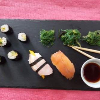 Sushi, presentación y foto de Tania